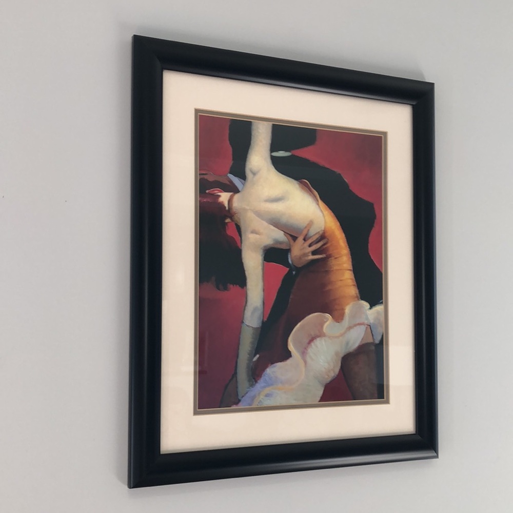 “Latin Dancers” 19”x23” matted, framed print. Excellent condition. Great gift!